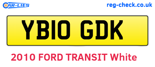 YB10GDK are the vehicle registration plates.