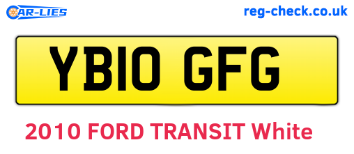 YB10GFG are the vehicle registration plates.