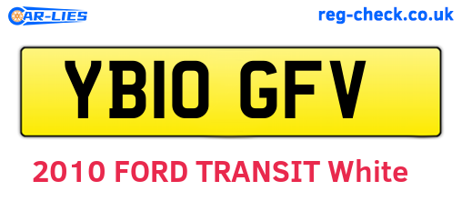 YB10GFV are the vehicle registration plates.