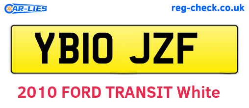 YB10JZF are the vehicle registration plates.