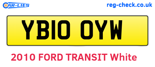 YB10OYW are the vehicle registration plates.