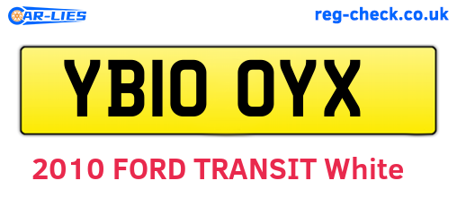 YB10OYX are the vehicle registration plates.