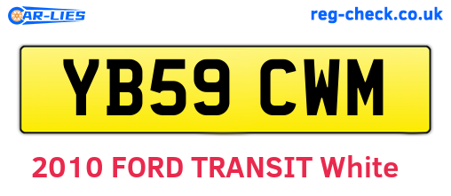 YB59CWM are the vehicle registration plates.