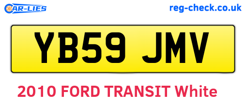 YB59JMV are the vehicle registration plates.