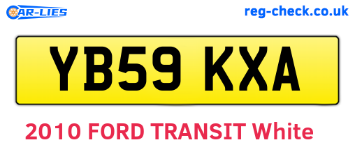 YB59KXA are the vehicle registration plates.