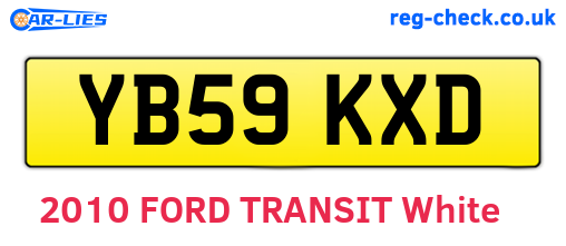 YB59KXD are the vehicle registration plates.