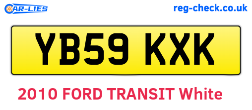 YB59KXK are the vehicle registration plates.