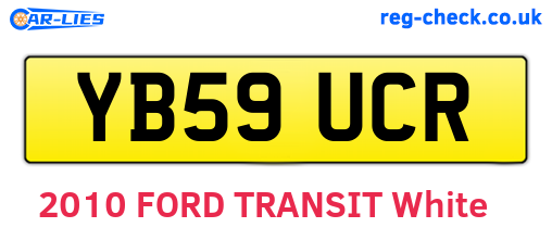 YB59UCR are the vehicle registration plates.