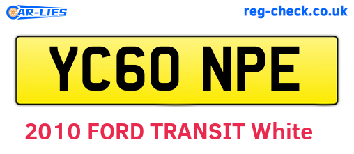 YC60NPE are the vehicle registration plates.