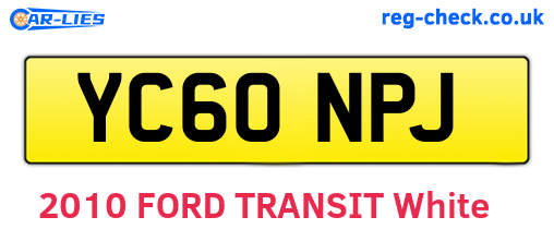 YC60NPJ are the vehicle registration plates.