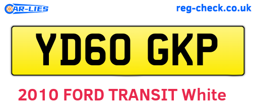 YD60GKP are the vehicle registration plates.
