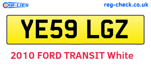 YE59LGZ are the vehicle registration plates.
