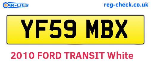 YF59MBX are the vehicle registration plates.