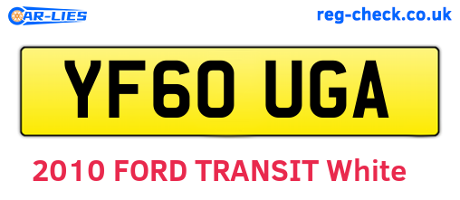 YF60UGA are the vehicle registration plates.