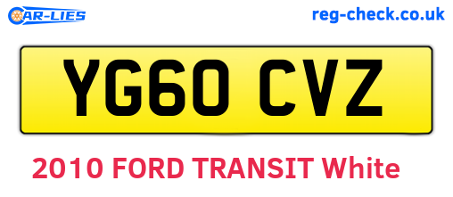 YG60CVZ are the vehicle registration plates.
