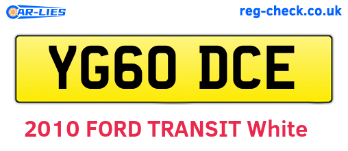 YG60DCE are the vehicle registration plates.