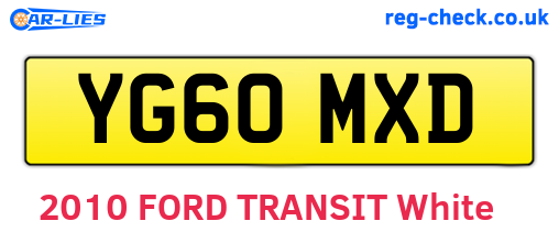 YG60MXD are the vehicle registration plates.