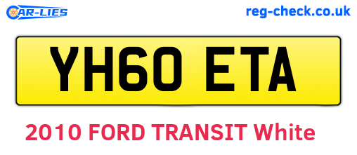 YH60ETA are the vehicle registration plates.