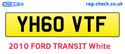 YH60VTF are the vehicle registration plates.
