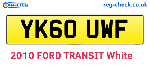 YK60UWF are the vehicle registration plates.