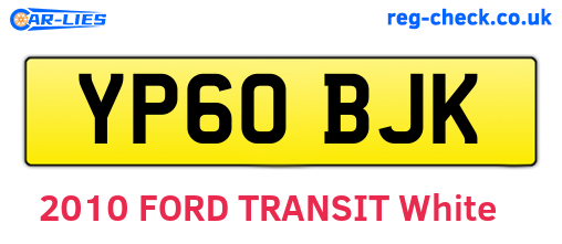 YP60BJK are the vehicle registration plates.