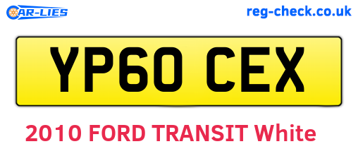 YP60CEX are the vehicle registration plates.