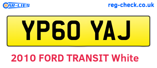 YP60YAJ are the vehicle registration plates.