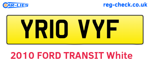 YR10VYF are the vehicle registration plates.