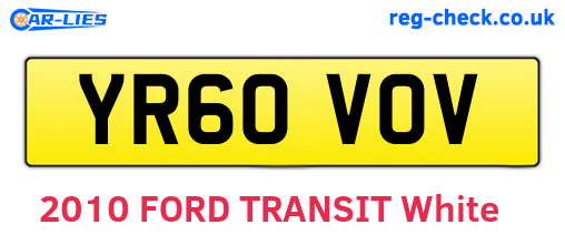 YR60VOV are the vehicle registration plates.