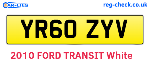 YR60ZYV are the vehicle registration plates.