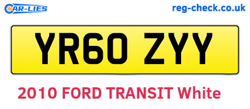 YR60ZYY are the vehicle registration plates.