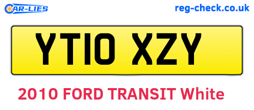 YT10XZY are the vehicle registration plates.