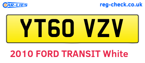 YT60VZV are the vehicle registration plates.
