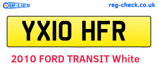 YX10HFR are the vehicle registration plates.