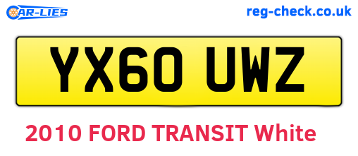 YX60UWZ are the vehicle registration plates.