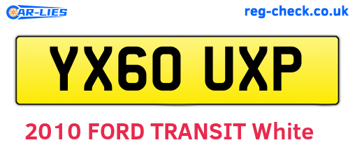 YX60UXP are the vehicle registration plates.