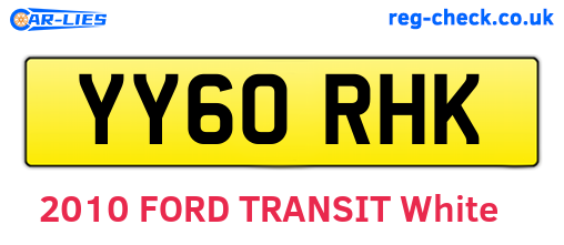 YY60RHK are the vehicle registration plates.