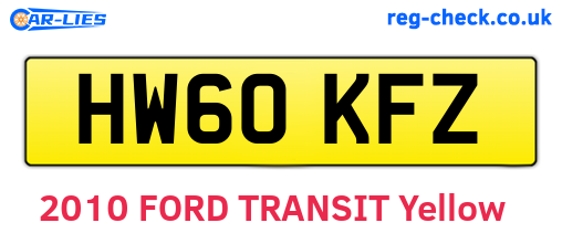 HW60KFZ are the vehicle registration plates.