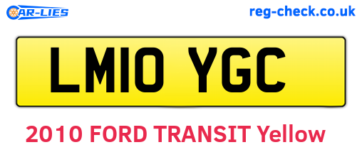 LM10YGC are the vehicle registration plates.