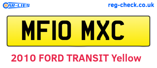MF10MXC are the vehicle registration plates.