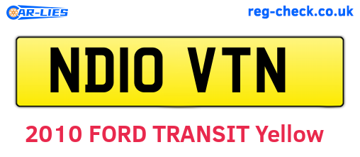 ND10VTN are the vehicle registration plates.