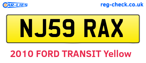 NJ59RAX are the vehicle registration plates.