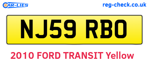 NJ59RBO are the vehicle registration plates.