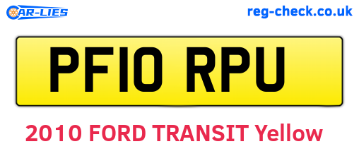 PF10RPU are the vehicle registration plates.