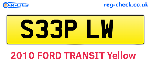 S33PLW are the vehicle registration plates.