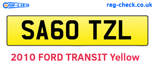 SA60TZL are the vehicle registration plates.
