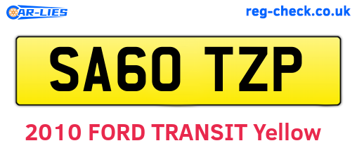 SA60TZP are the vehicle registration plates.