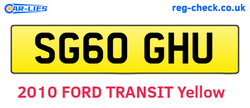 SG60GHU are the vehicle registration plates.