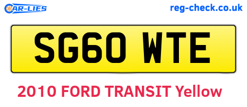 SG60WTE are the vehicle registration plates.