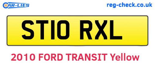 ST10RXL are the vehicle registration plates.